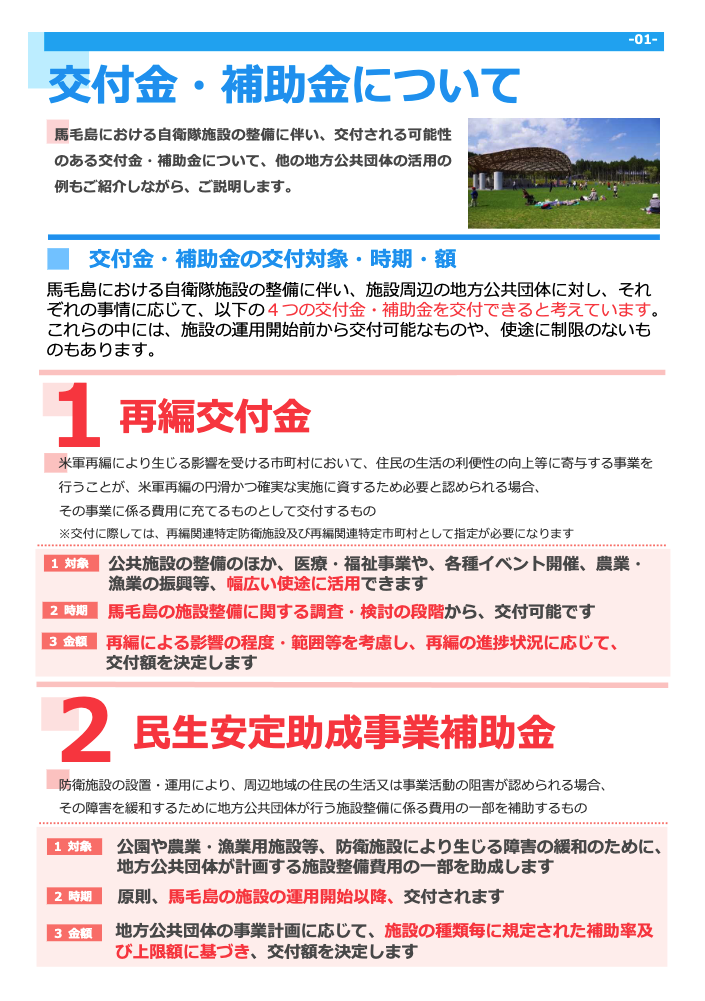 交付金・補助金について